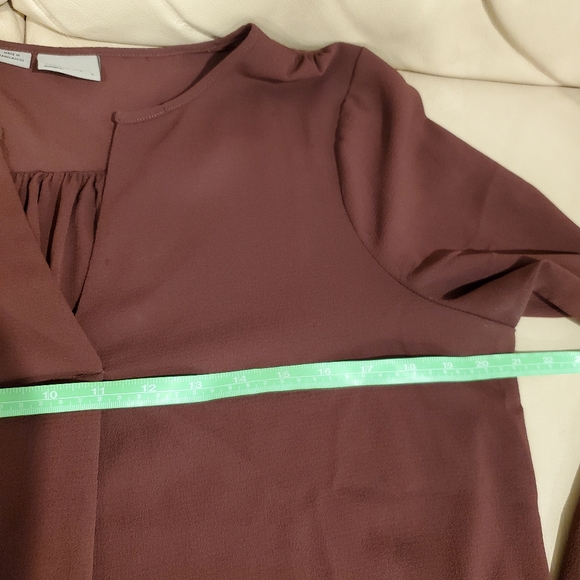 Vero moda lg long flowy tunic 3/4 sleeve oversized blouse burgundy - Picture 10 of 15